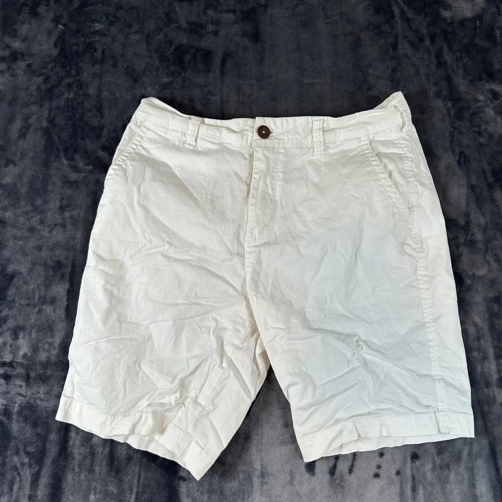 Aeropostale‎ Chino Shorts Mens 30 White Flat Front Cotton Stretch Casual 1718